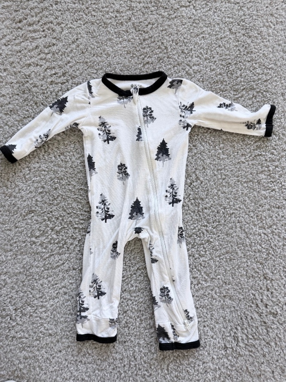 Kyte Baby "Black & White Tree" Zipper Romper